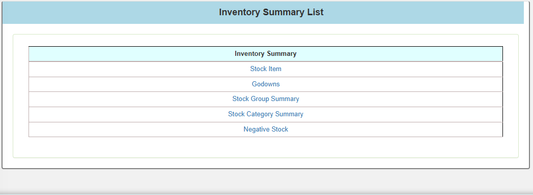 Inventory Summary
