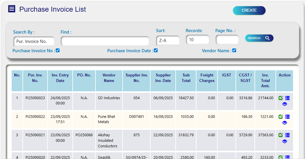 Purchase Order Status